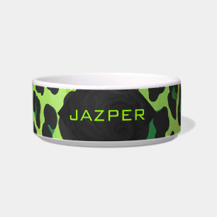 Leopard Black and Green with Monogram Bowl