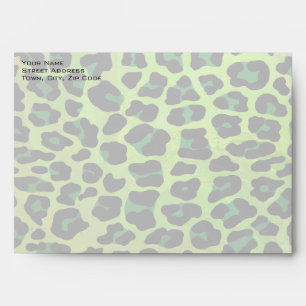 Leopard Black and Green with Monogram Envelopes