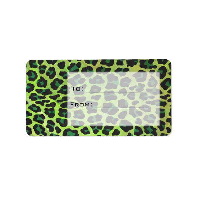 Leopard Black and Green with Monogram Label (Front)