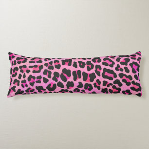 Leopard Black and Hot Pink Print Body Cushion