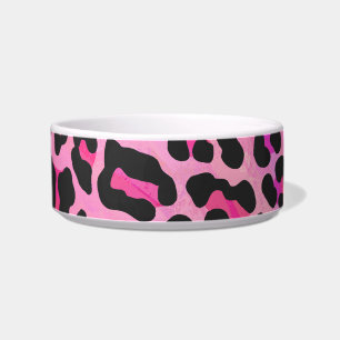 Leopard Black and Hot Pink Print Bowl