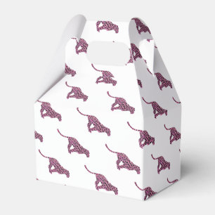 Leopard Black and Hot Pink Print Siloette Favour Box