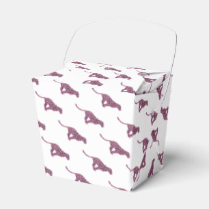 Leopard Black and Hot Pink Print Siloette Favour Box