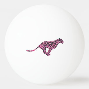 Leopard Black and Hot Pink Print Siloette Ping Pong Ball