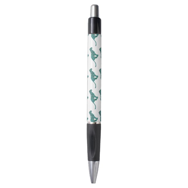 Leopard Black and Teal Print (Front Vertical)