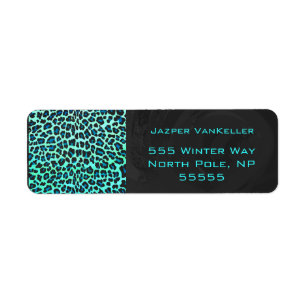 Leopard Black and Teal Print