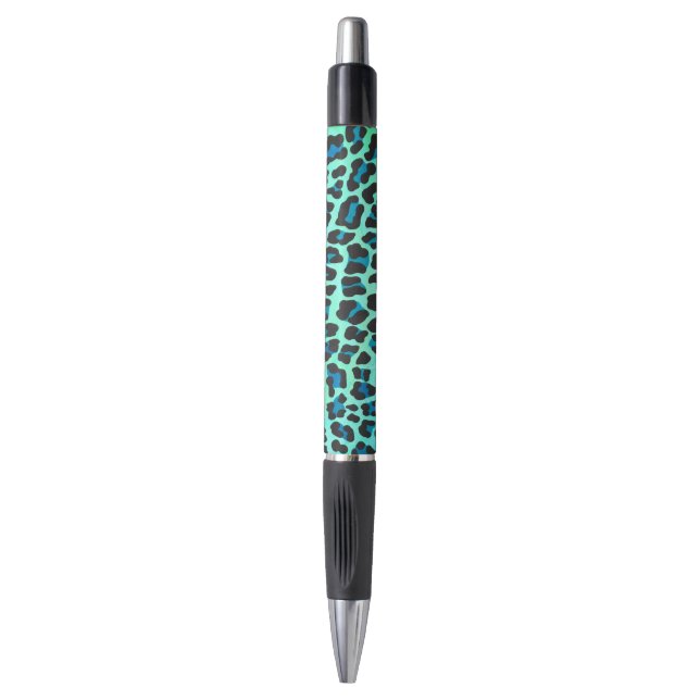 Leopard Black and Teal Print (Front Vertical)