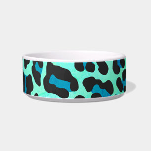 Leopard Black and Teal Print Bowl