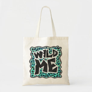Leopard Black and Teal Print Tote Bag