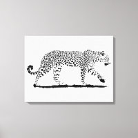 Leopard black and white fine art drawing.
