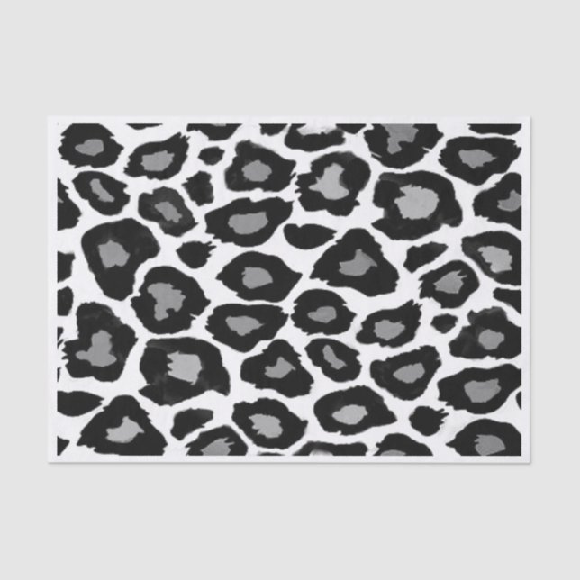 Leopard - Black and White Tissue Paper (Front)