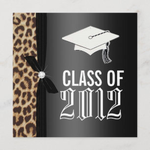 Leopard Black Graduation Party Invitation