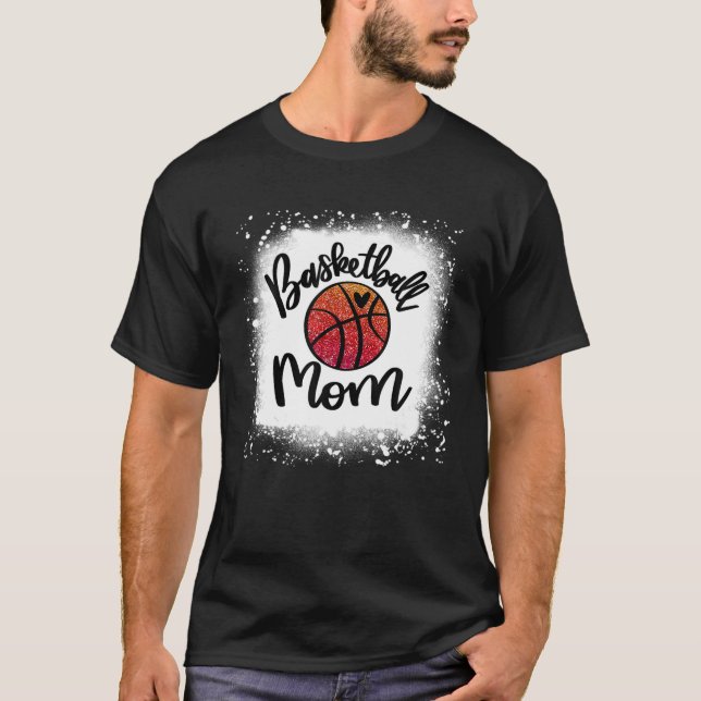 Leopard Bleached Basketball Mom Game Day Gift T-Shirt (Front)