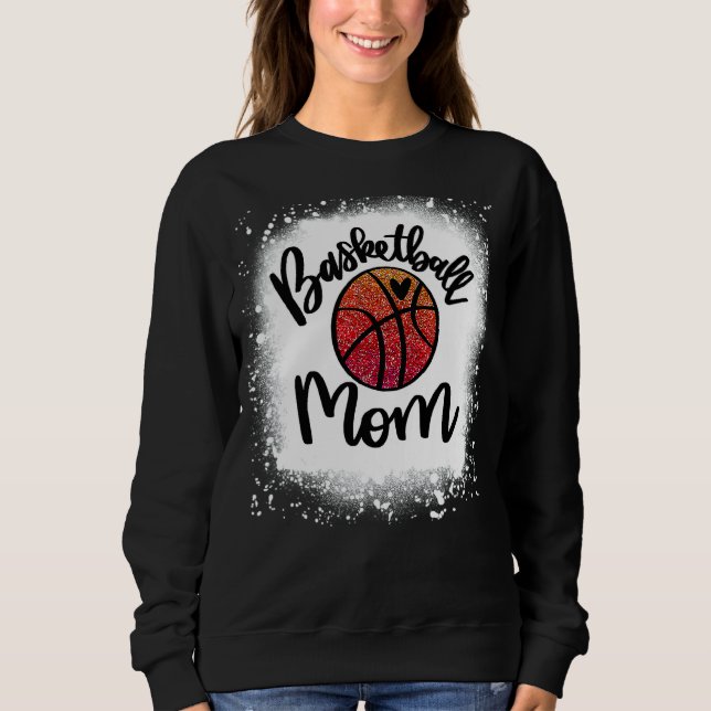 Leopard Bleached Basketball Mum Game Day 1 Sweatshirt (Front)