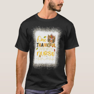 Leopard Bleached One Thankful Dialysis Nurse Turke T-Shirt