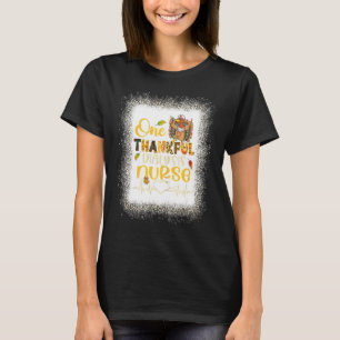 Leopard Bleached One Thankful Dialysis Nurse Turke T-Shirt