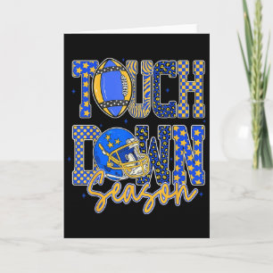 Leopard Blue Gold Chequered Football Touchdown Sea Card
