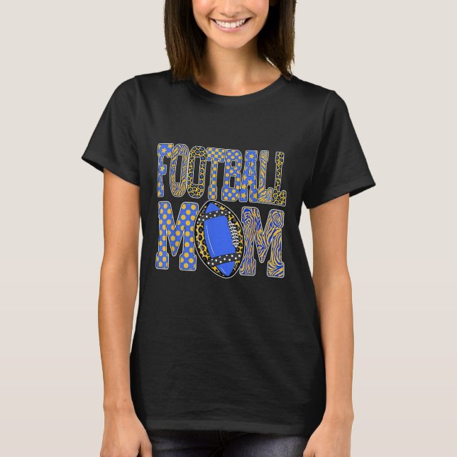 Leopard Blue Gold Chequered Football Touchdown Sea T-Shirt (Front)
