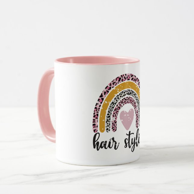 Leopard Boho Hairstylist Mug (Front Left)