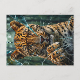 Leopard breaking through  postcard