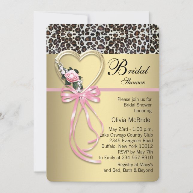 Leopard Bridal Shower Invitation (Front)