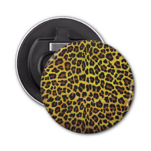 Leopard Brown and Yellow Print Bottle Opener