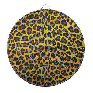 Leopard Brown and Yellow Print Dartboard