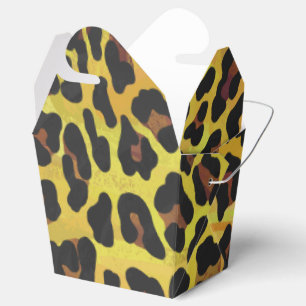 Leopard Brown and Yellow Print Favour Box