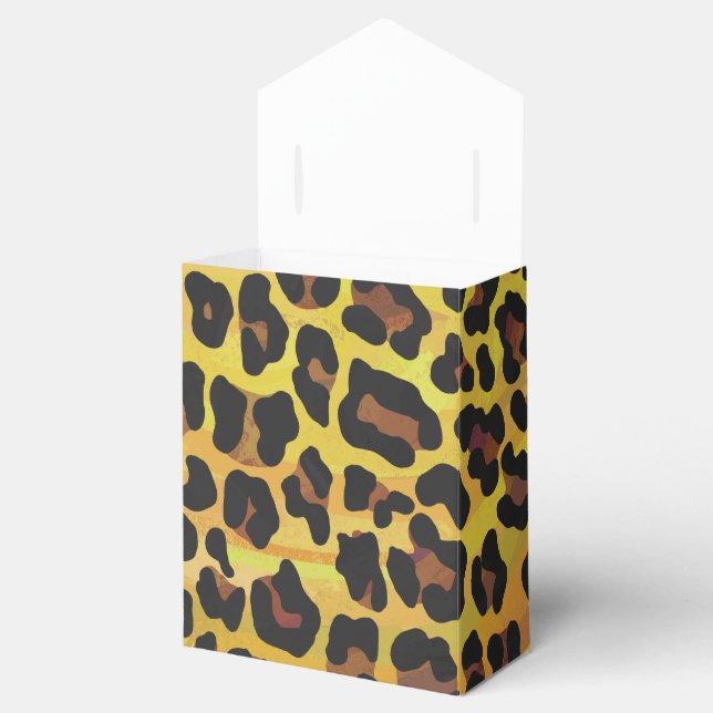 Leopard Brown and Yellow Print Favour Box (Opened)