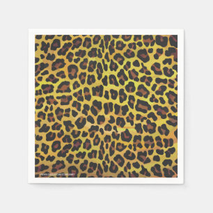 Leopard Brown and Yellow Print Napkin