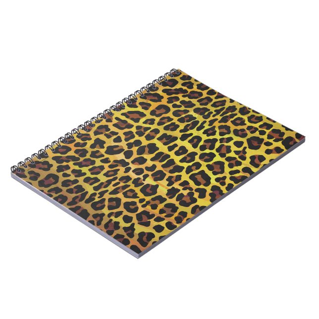 Leopard Brown and Yellow Print Notebook (Left Side)