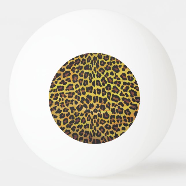 Leopard Brown and Yellow Print Ping Pong Ball (Front)