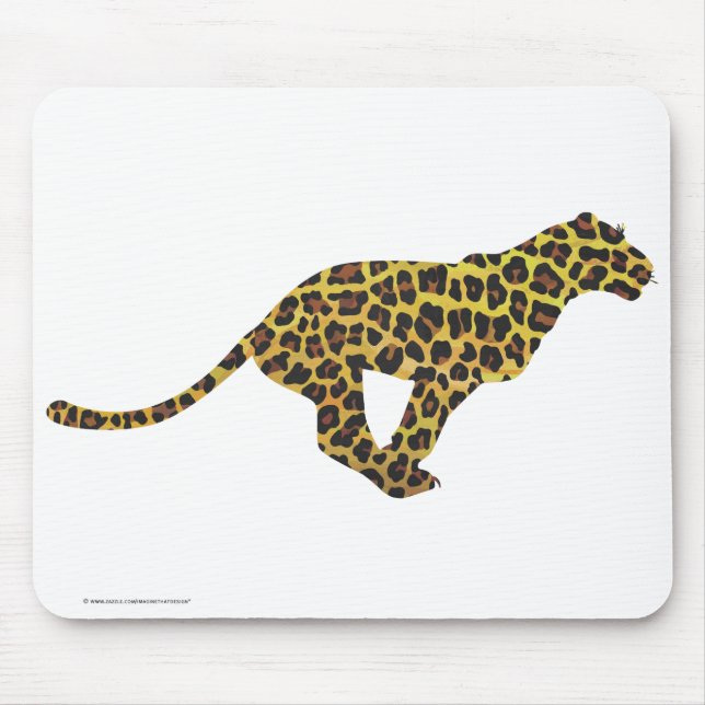 Leopard Brown and Yellow Siloette Mouse Mat (Front)