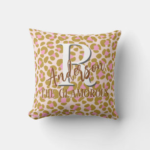 Leopard Brown Pink Beige Personalized Cushion