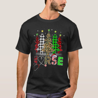 Leopard Buffalo Plaid Xmas Tree ER Nursing Nurse C T-Shirt