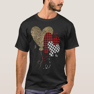 Leopard Buffalo Red Black Plaid Heart Funny Valent T-Shirt