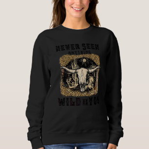 Leopard Bull Skull Never Seen Anything Wild Wester Sweatshirt