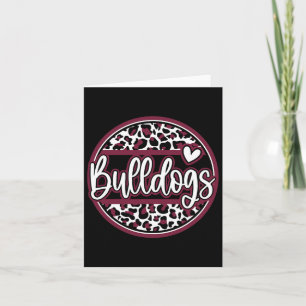 Leopard Bulldogs School Spirit Name Fan Team Back Card
