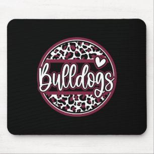 Leopard Bulldogs School Spirit Name Fan Team Back Mouse Mat