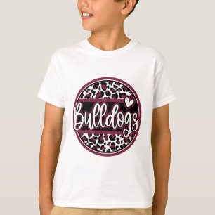 Leopard Bulldogs School Spirit Name Fan Team Back T-Shirt
