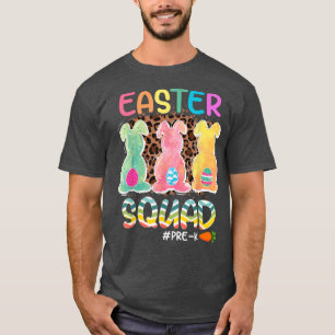 Leopard Bunnies PreK Teacher Squad Easter Day Eggs T-Shirt