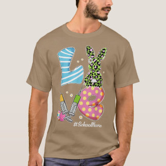 Leopard Bunny LOVE School Nurse Funny Easter Day C T-Shirt