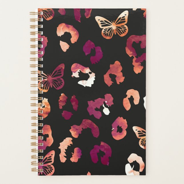 Leopard Butterfly Black Planner (Front)