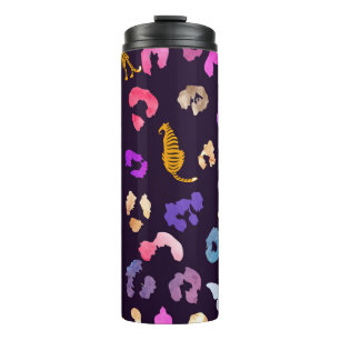 Leopard Butterfly Black Thermal Tumbler