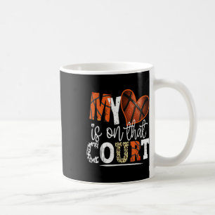 Leopard Bysketbyll Mum My Heart Is On That Court B Coffee Mug