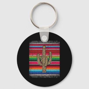 Leopard Cactus Mexican Serape Cinco De Mayo Women  Key Ring