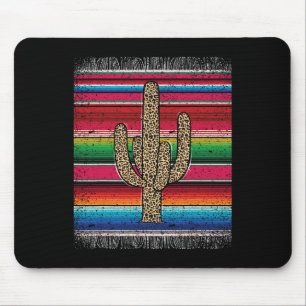 Leopard Cactus Mexican Serape Cinco De Mayo Women  Mouse Mat