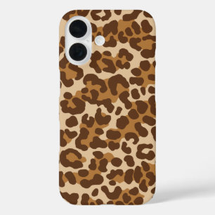 Leopard Camo Brown iPhone 16 Case