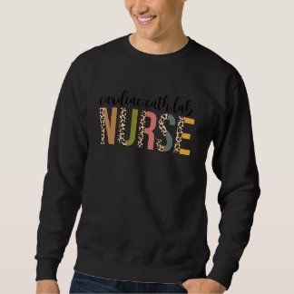 Leopard Cardiac Cath Lab Nurse Print For Nursing S Sweatshirt
