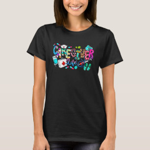 Leopard Caregiver Life Nurse Restorative Aide Care T-Shirt